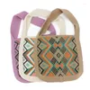 Sacs de soirée Femme Bohème Boho Chic Gypsy Hippie Crochet Jacquard Grande Capacité Sac À Main Femmes Aztèque Ibiza Tribal Ethnique Slouchy Sac Souple