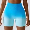 Shorts pour femmes dégradé yoga respirant serré sport taille haute extensible hanche pantalon de levage pour les femmes