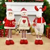 Décorations de Noël Poupées de grande taille rétractable Père Noël Bonhomme de neige Elk Figurines de Noël Décoration Cadeau pour enfant Ornement d'arbre 231019