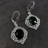 Jewelry Boxes Delicate Design Drop Earrings for Women Vintage Style Black Stone Dangle Female Party Accessories 231019