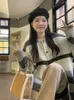 Kvinnors stickor Korobov y2k kläder koreanska milt lata kofta 3D blomma vintage stickad topp randig tröja mode sueters de mujer