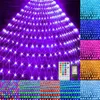 Andra evenemangsfestleveranser RGB Color Changing Halloween Christmas Net Lights 3x2m 224 LED -anslutningsbart nätljus med fjärrkontroll för Xmas Tree Bushes dekor 231019