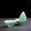 Tea filiżanki 3PCS Niestandardowy zestaw herbaty Celadon Portable Ceramic Cup Strona główna mała miska chińska mistrz tradycyjne akcesoria