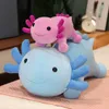 60 cm nouveau dessin animé mignon salamandre oreiller canapé oreiller en peluche poupée Axolotl poupée en tissu