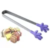 Outils de barre simples, mignon petit clip créatif en Silicone antidérapant en acier inoxydable, Mini pinces à glace carrées pour BBQ, produits de cuisine