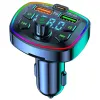 Venda quente luz colorida cartão tf u disco receptor estéreo de música q7 2 usb 3.1a carregamento rápido pd 18w receptor fm sem fio fm transmitir ll