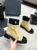 Heavy duty Beige chunky platform boots leather lace-up shoes combat boot chains buckle low heel Martin booties ankle luxury designers brands shoe Boots 35-42