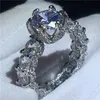 Bague de fiançailles en argent Sterling 925, Vintage, fleur, diamant cz, bague de mariage, bijoux de fête pour femmes, 213W