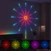 Outros suprimentos de festa de evento Bluetooth Luzes de fogo de artifício LED Strip Music Sound Sync Color Changing Light para decoração de casamento Natal feriado 231019