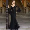 Sukienki swobodne bkld czarne eleganckie ubrania wieczorowe dla kobiet 2023 Summer Sexy V-Neck Slim Fit Fishtail Długość imprezy