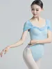 Scene Wear Mesh Ballet Woman Tights Balet Line Dance Short Hidees Rompers Solid Color Leotard Costume Classical Slim Fit Latin Clothes