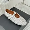 Rhinestone Women Shoes Luxury Designer Casual Shoe Breathable Mesh Fashion Leather Sneaker Slip-on Ballet Jane Dress Party