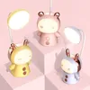 Lampes de table Mignon LED Veilleuse Dessin Animé Mini Pliable Enfants Livre Lumières Chevet Chambre Salon Bureau Lampe Décoration