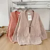 Kvinnors tröjor Lossa vintage tröja jacka för avslappnad stil med medellängd stickad kofta som bärs över hösten och vintern