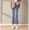 Damesjeans Dames Slanke Lente Hoge Taille Casual Streetwear Elegant Office Lady Koreaanse stijl Eenvoudige broek Mode Enkellange Basic