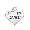 New Fashion Tho Easy 20pcs Engraved Letter I Love To Dance Heart Charm Jewelry Jewelry Making Making Making Making Make