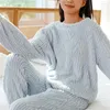 Women's Sleepwear Women Winter Warm Pajama Set Fleece Pajamas Homewear Thick Velvet Female Suit Ladies Pyjama 2023