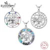 Pendant Necklaces EUDORA 925 Sterling Silver Pentagram Necklace for Women Man Amulet 7 Color Chakra Guardian Star Tetragrammaton Pendant Jewelry 231020