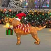 Dekoracje świąteczne 2D Świąteczne światła pies sznur Podwórza Znak Ozdób LED LED LIGHT ACRYL Animal Garden Stakes Świąteczne Dekorację Prezenty x1020