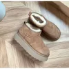 Marca design plataforma bota inverno g tornozelo austrália neve ug botas de fundo grosso couro real quente botas fofas com pele todos os tipos de moda