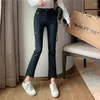 Jeans pour femmes Petit Floral S-5XL Plus Taille Jambe large pour femmes Taille haute Plaid Fashion Bottoms