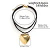 Pendant Necklaces IngeSight.Z Multilayer Goth Black Velvet Big Love Heart Necklace For Women Sexy Short Clavicle Chain Wed Jewelry Gift