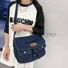 Bolsas de ombro Nova bolsa jeans simples retrô com vários bolsos e grande capacidade bolsa de corpo de estudante feminina bolsa de ombro catlin_fashion_bags