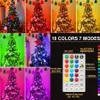 Autres fournitures de fête d'événement Télécommande 200 LED Changement de couleur Noël Fée Lumière 66ft RGB String Arbre de Noël extérieur pour la décoration de mariage 231019