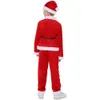 cosplay eraspooky Veet Santa Claus Costume for Kids Christmas Cosplay Dzieci karnawałowy garnitur chłopców do kapeluszu Pants Nowy rok