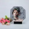 Cadre Photo en bois MDF par Sublimation, motif imprimable vierge avec horloge, bricolage, impression sur bois, cadeaux de noël, 1020