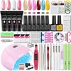 Acrylic Powders Liquids Nail Kit Poly Gel With Lamp Extension Glitter UV Building Polish Manicure Tools Set 231020