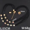 Ketting Oorbellen Set 55CM Lange Kettingen Trui Vierkante Stud Mode Roestvrij Staal Voor Vrouwen SEDZCGDI