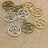 PULCHRITUDE Drie Kleur Vintage Metaallegering Pentagram Charms Sieraden Hanger Charms Bevindingen 50 stuks 20 25mm T0337326p