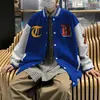 Frühling und Herbst Jugend Hiphop Stil Baseball Jersey männer Wolle Panel Mode Marke Lose Paar Jacke Mantel Trend