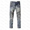 Jeans da uomo Designer da uomo Biker strappato effetto consumato Slim Fit Motociclisti Denim per uomo Moda Uomo Pantaloni neri Pour Hommes9dnv