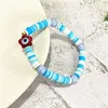 Brin mignon coloré en caoutchouc entretoise perles charme Bracelets faits à la main pour femmes mode yeux verre bijoux d'été
