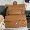 2023 10A high quality leather Mirror quality Classic Caviar Flap Bag Designer Women Cross Body Bags Luxuries Designers Shoulder Handbag tote bag 255CM With Box C002 A