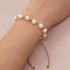 Bracelet de perles à brins, original, tricoté à la main, bohémien, marée réglable, perle de riz Simple