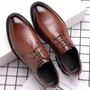 Dress Shoes Men's Almond Toe Derby Lace-up Front For Men Office Business Formal Black Tie Optional Events