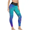 Pantalon actif de Yoga pour femmes, Leggings bleus et roses, taille haute, Design sans couture, collants de sport pour vélo, galaxie abstraite