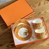 Nieuwe Hot Selling Bone Porseleinen Koffiekopje met Schotel Matu 4 kleur Huishoudelijke Licht Luxe Afternoon Tea Cup Gift set
