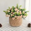 Faux Floral Greenery 30cm Eucalyptus Rose Artificial Flowers Silk Bouquet Bridal Wedding Flower Nordic Living Room Table Home Decoration Fake 231019