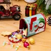 Christmas Decorations Mailbox-shaped Ornament Box Xmas Pattern Create Atmosphere Festive Decorative Cookie Can Candy Organizer