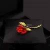 Neue Rote Rose Blume Broschen für Frauen Mädchen Elegante Tulpe Blumenstrauß Anstecknadeln Hochzeit Abzeichen Schmuck