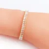 Luksusowe biżuterię Zestaw mrożony bagietka sześcien cyrkon cZ Square Laborn Women Diamond Naszyjnik Moissanite Tennis Bracelets