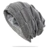 Berets chapéu acolchoado e engrossado à prova de vento boné de malha outono inverno homens mulheres definir cabeça h