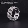 Starsgem Mosan Cuban 925 Sterling Silver VVS Mossanite Diamond Hiphop Hip Hop Mens Moissanite Cuban Link Ring