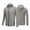 Lu Align Lu Men's Autumn Reflective Stripes Elastic Midjeband Joint Outdoor Running Hooded Jacket