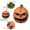 Máscara de demonio de calabaza vívida de látex, accesorios de vestir con máscara de cabeza completa, accesorios para disfraces de Halloween, accesorios de fotografía para decoración de fiestas, accesorios para actuaciones en escenario