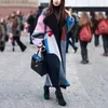 Misturas de lã feminina Moda feminina cor patchwork lapela digital impressa dupla face feltro escritório jaqueta de rua roupas desgaste casaco roxo S ~ 2XL 231019